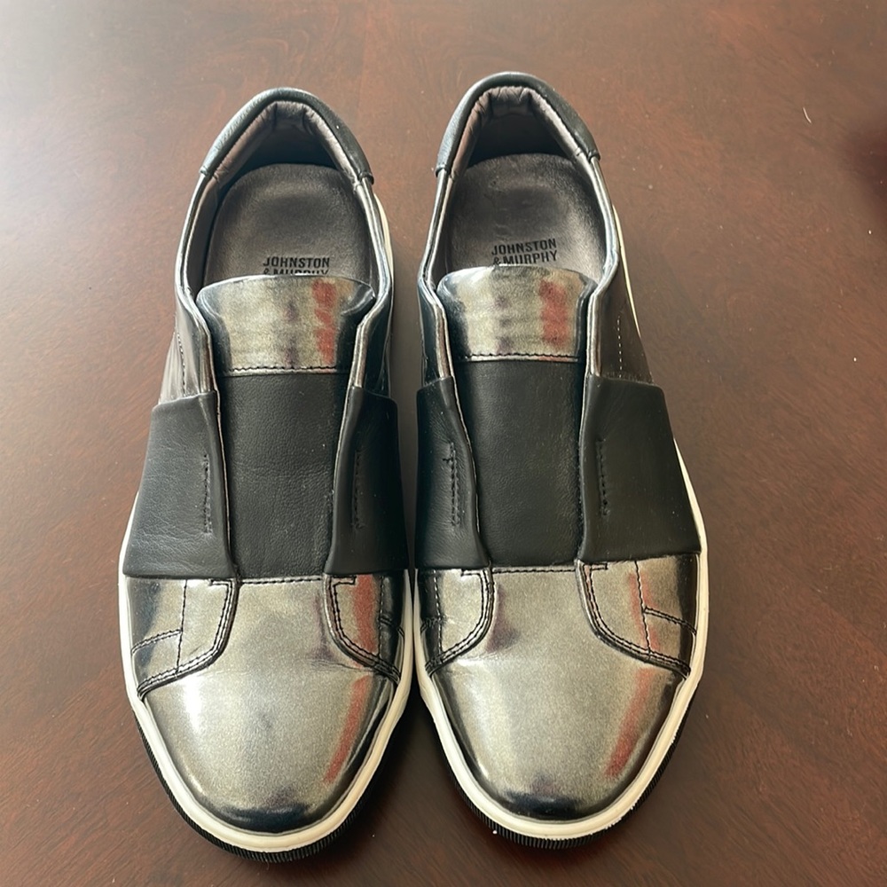 Johnston & Murphy Eden Slip-on Sneaker - Graphite Mirror, size 7